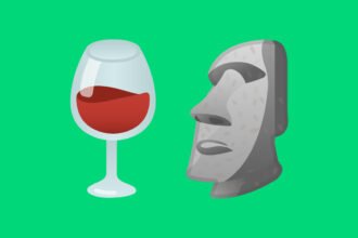 Emojis Taça de Vinho e Cabeça de Pedra 🍷🗿