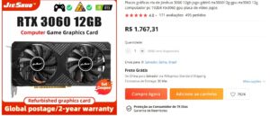 RTX 3060 12GB do Aliexpress