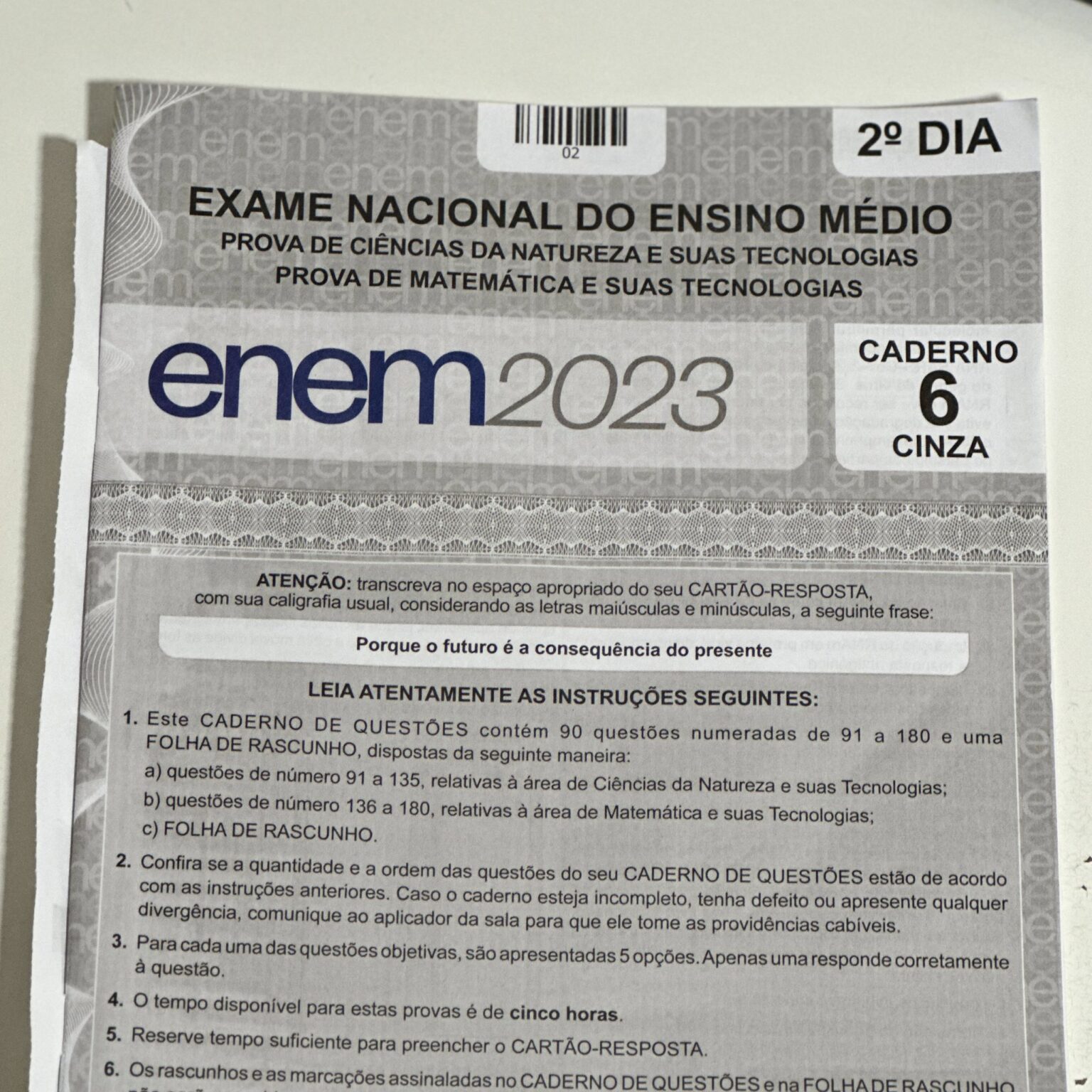 Gabarito Oficial - 2º Dia do ENEM 2023
