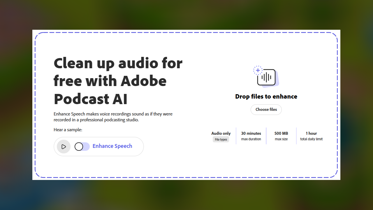 Como melhorar a qualidade do áudio com Adobe Enhance