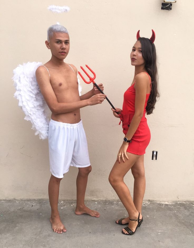 Fantasias de Carnaval para Casal - Anjo e Diabinha