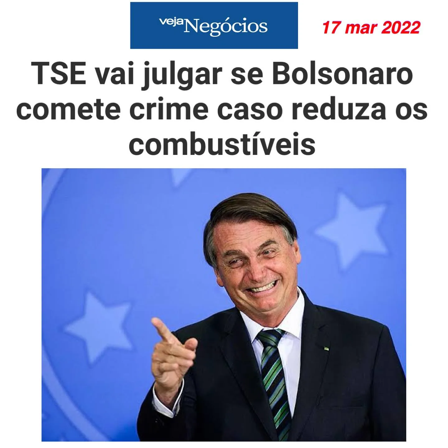 Instagram / @jairmessiasbolsonaro