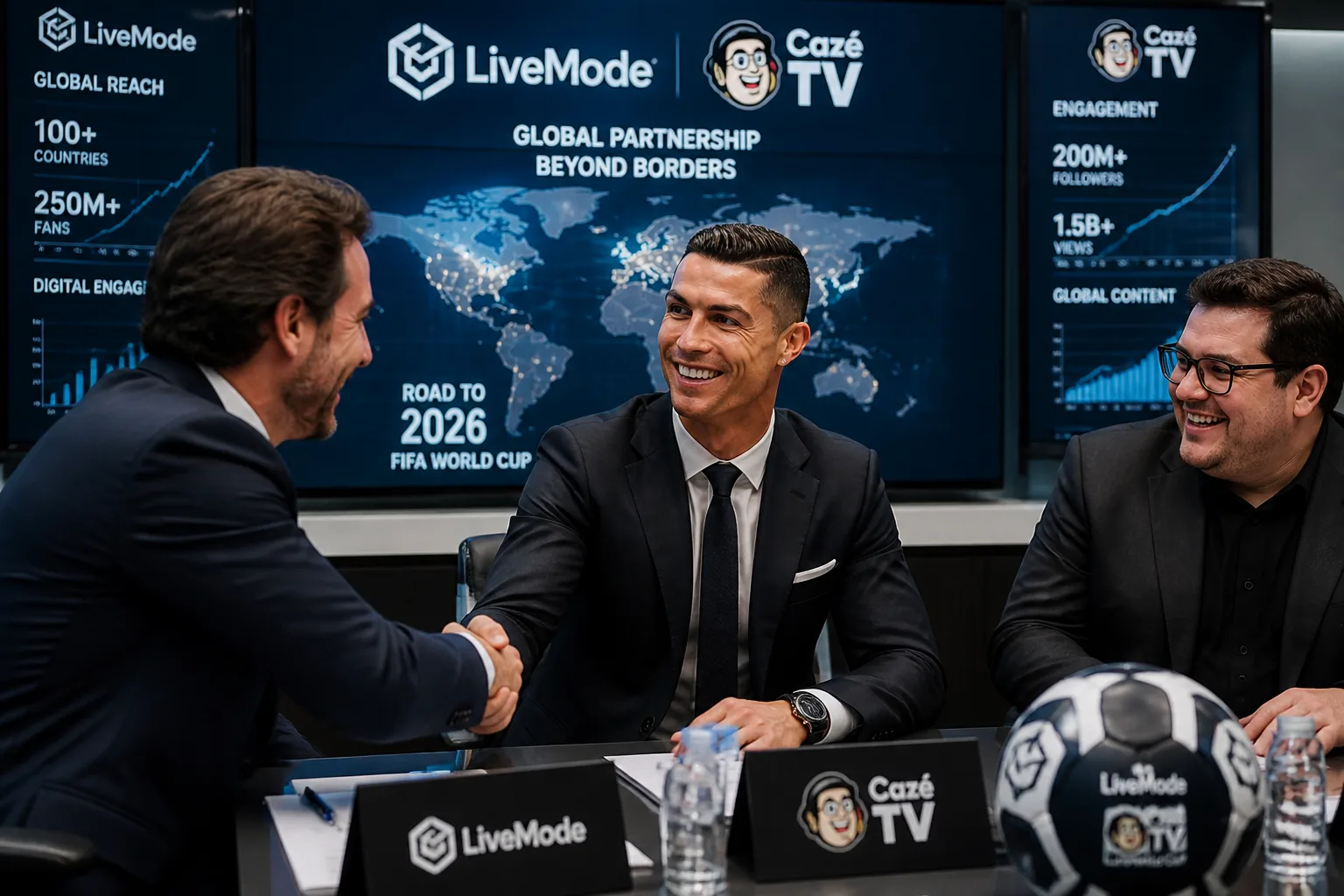 Cristiano Ronaldo se torna acionista da LiveMode e da CazéTV
