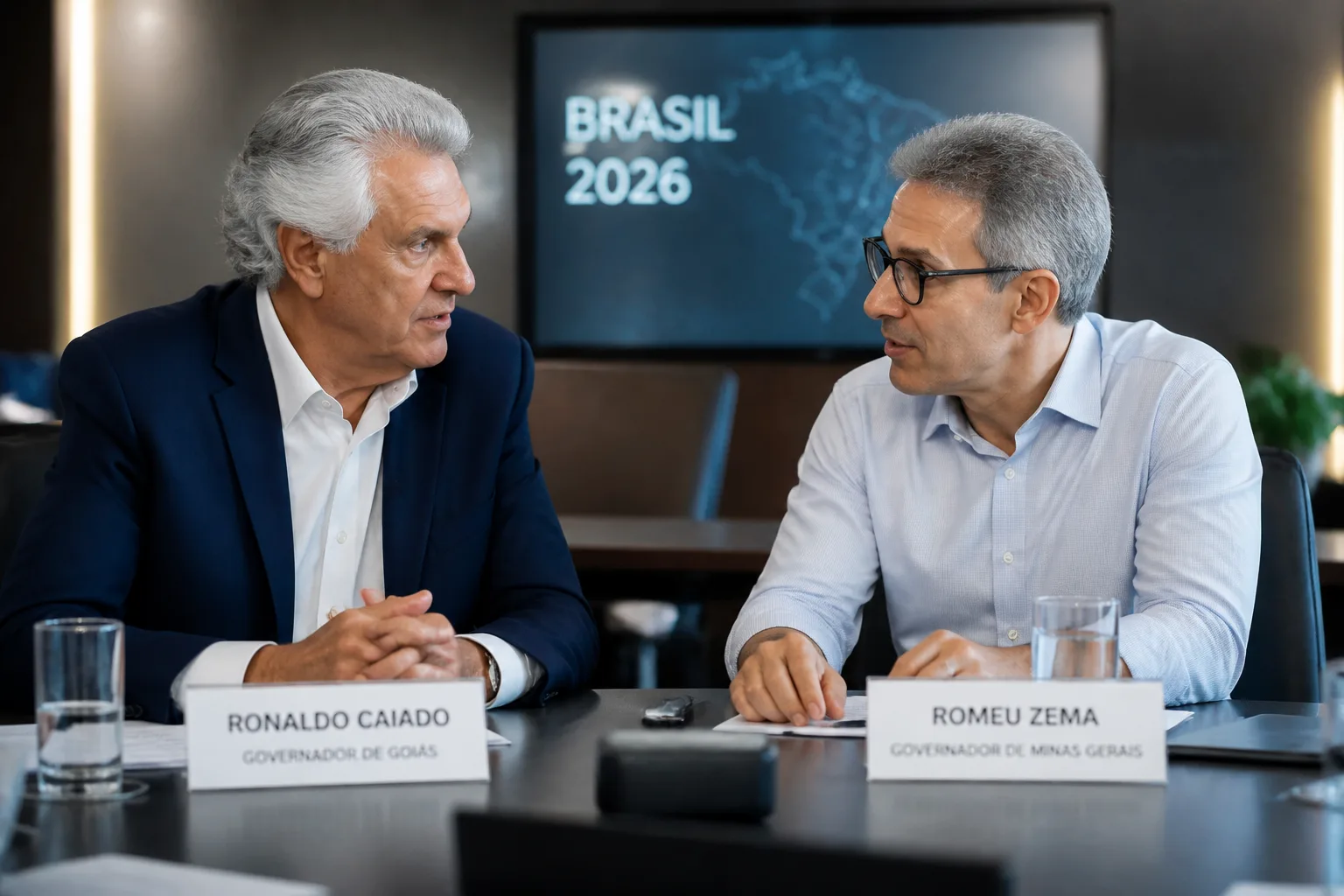 Caiado e Zema articulam chapa para a presidência em 2026
