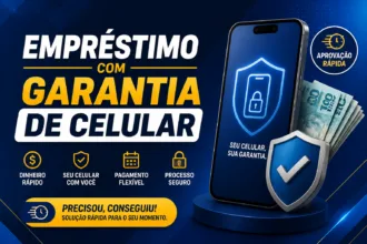 Capa do artigo ilustrando um celular como garantia de empréstimo financeiro.