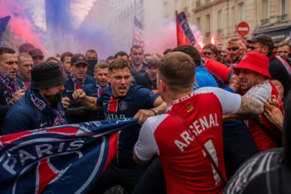 Confronto de torcedores marca final da Champions entre PSG e Arsenal
