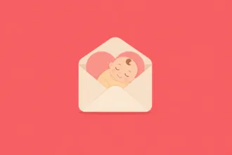 Ilustração minimalista sobre Mensagens de boas vindas a um bebê