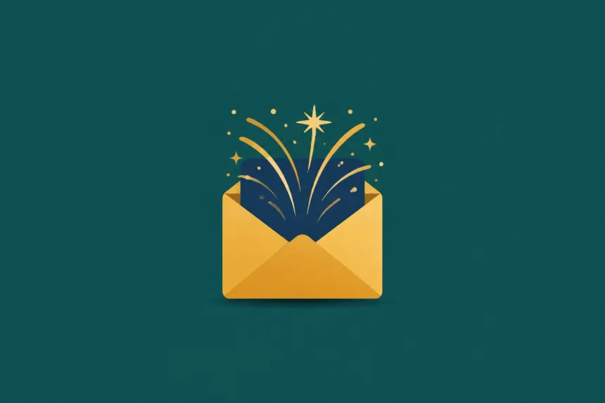 Ilustração minimalista sobre Mensagens de feliz ano novo
