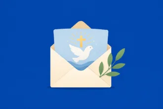 Ilustração minimalista sobre Mensagens para batismo e celebrações religiosas
