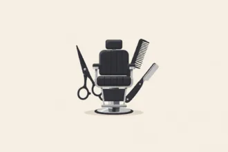Ilustração minimalista sobre Nomes para barbearias e salões masculinos