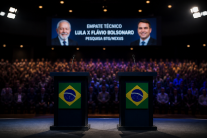 Empate técnico entre Lula e Flávio Bolsonaro em pesquisa recente