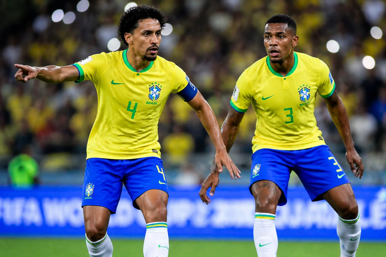 Marquinhos e Gabriel Magalhães na seleção da Champions League 2025/26