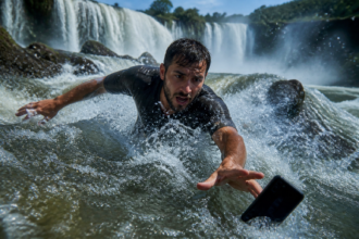 Turista arrisca a vida para recuperar celular nas Cataratas do Iguaçu