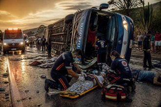 Acidente com ônibus de romeiros em Canindé deixa mortos e feridos