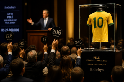 Camisa de Pelé da final de 1958 é leiloada por R$ 25 milhões