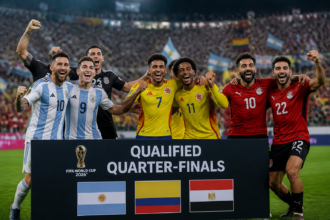 Colômbia, Argentina e Egito avançam nas quartas da Copa do Mundo