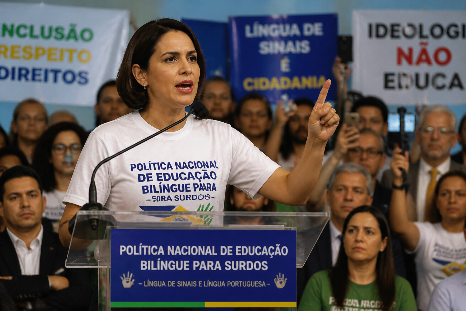 Michelle Bolsonaro defende política de surdos e provoca críticas