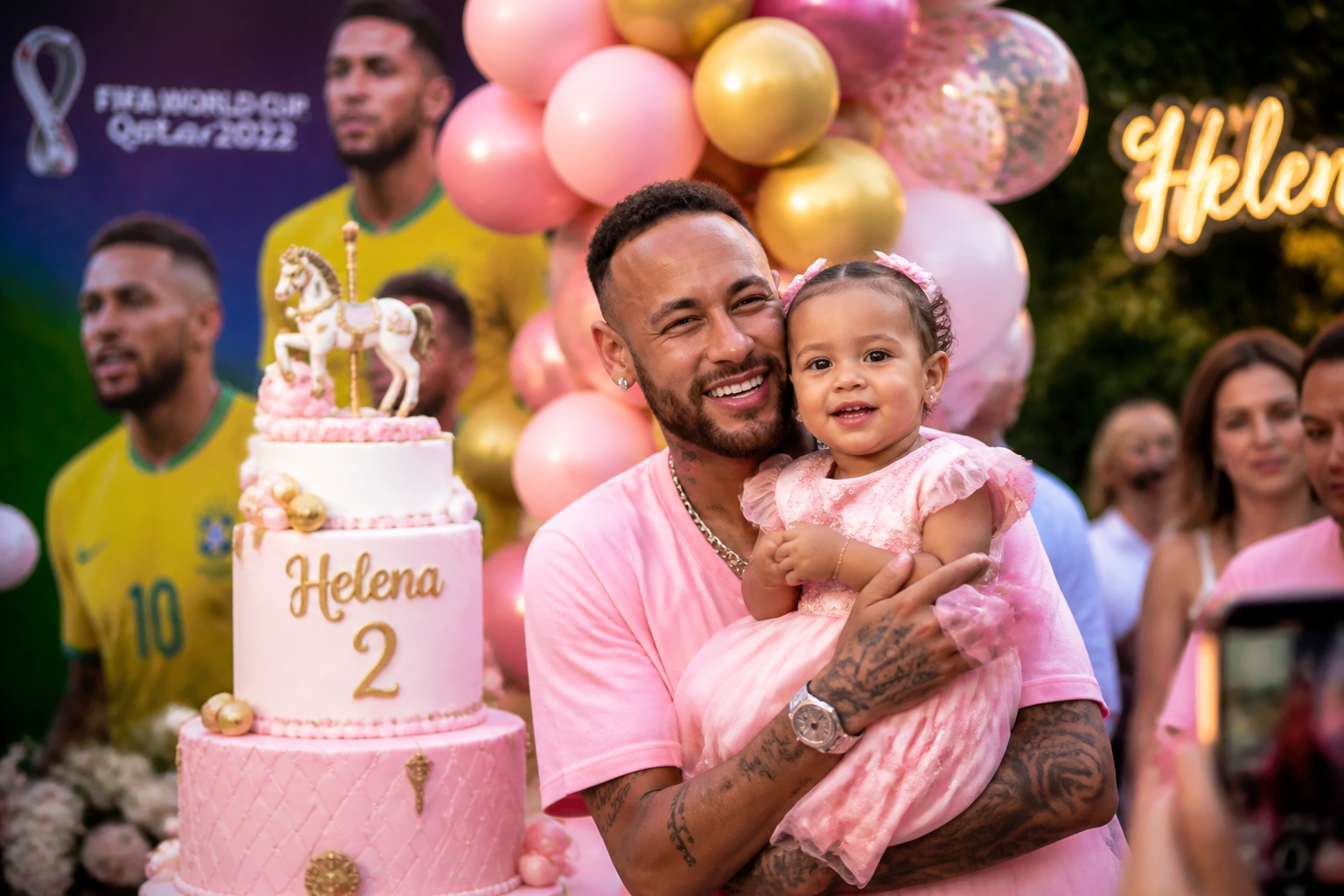 Neymar celebra aniversário da filha Helena em meio a polêmica