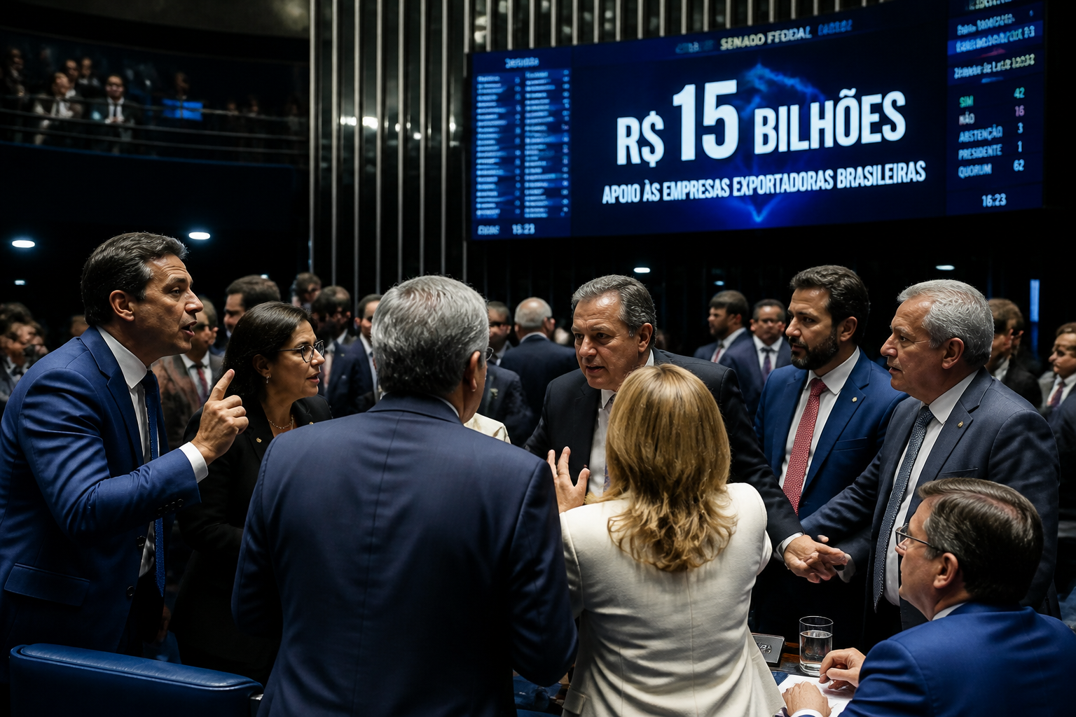 Senado aprova R$ 15 bilhões para apoiar empresas afetadas por tarifas