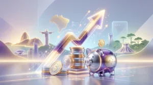 Pessoa brasileira organizando finanças no computador e calculando reserva de emergência com liquidez diária no aplicativo bancário