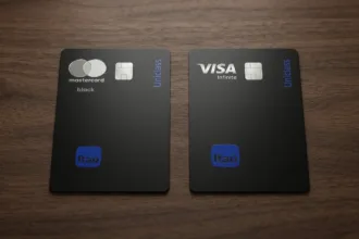 Cartões Itaú Uniclass Black e Infinite sobre a mesa