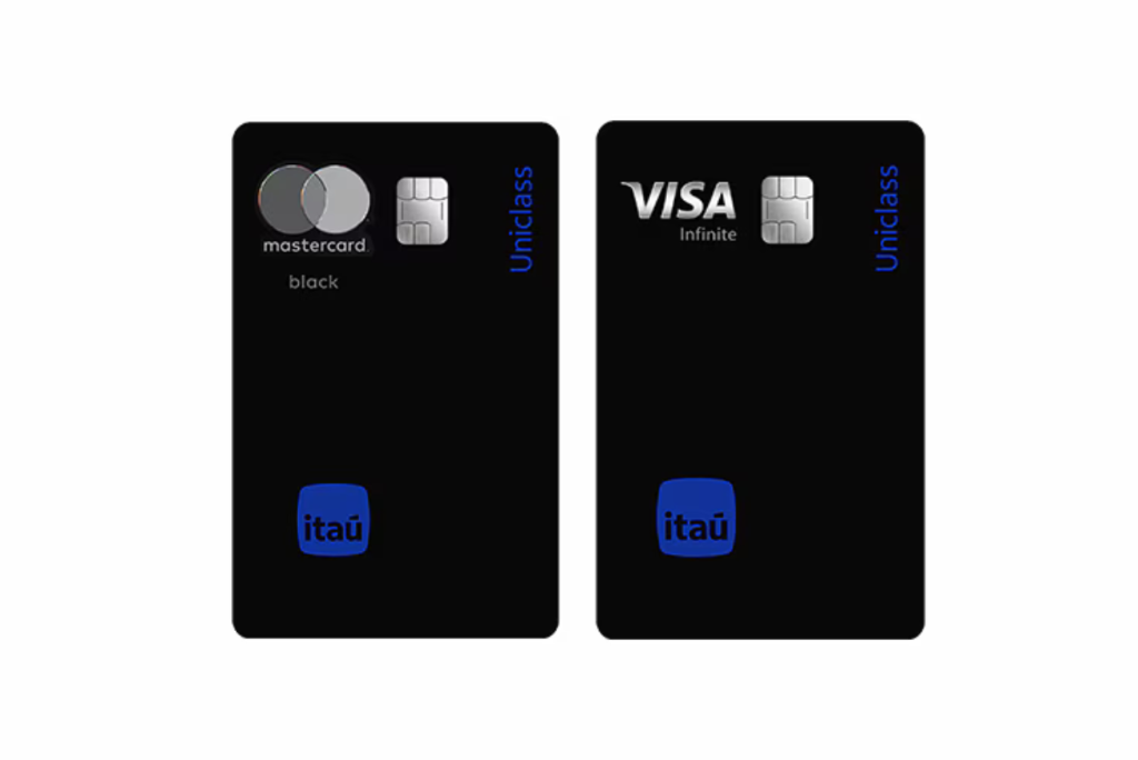 Apresentação do cartão físico Itaú Uniclass Black