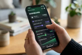 Aplicativo bancário configurando limite investido para cartão fácil de aprovar limite alto