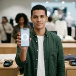 Usuário configurando o aplicativo celular seguro gov br no smartphone para proteção bancária