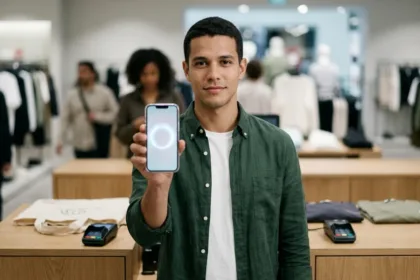 Usuário configurando o aplicativo celular seguro gov br no smartphone para proteção bancária