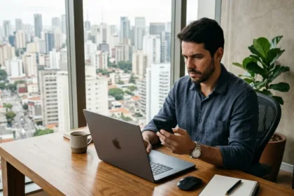 Empreendedor consultando situação cadastral na Receita Federal para regularizar um cnpj inapto