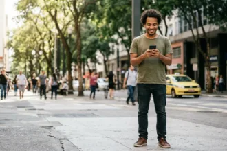 Consumidor usando app de empréstimo recargapay picpay na hora via Pix