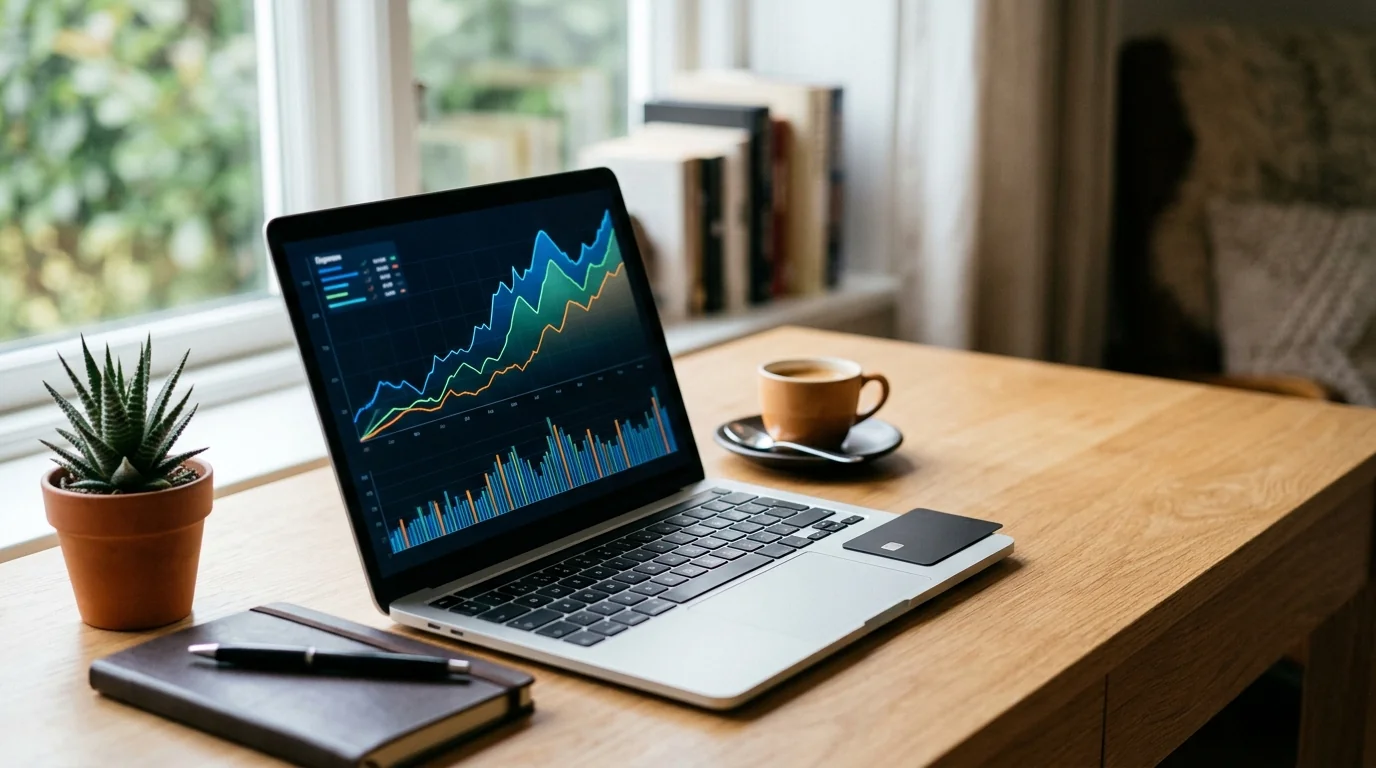 Planejamento financeiro e controle dos melhores cartões de crédito sem anuidade em computador e aplicativo