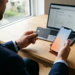 Cliente utilizando aplicativo bancário para reativar cartão nubank e recuperar limite de crédito